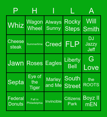 Brotherly Love Bingo Card