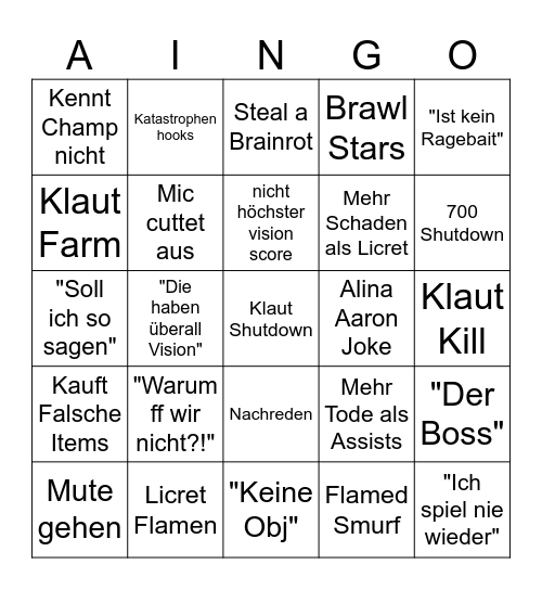 Noel Bingo Card