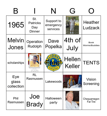 Cable & Area LIONS BINGO TRIVIA Bingo Card
