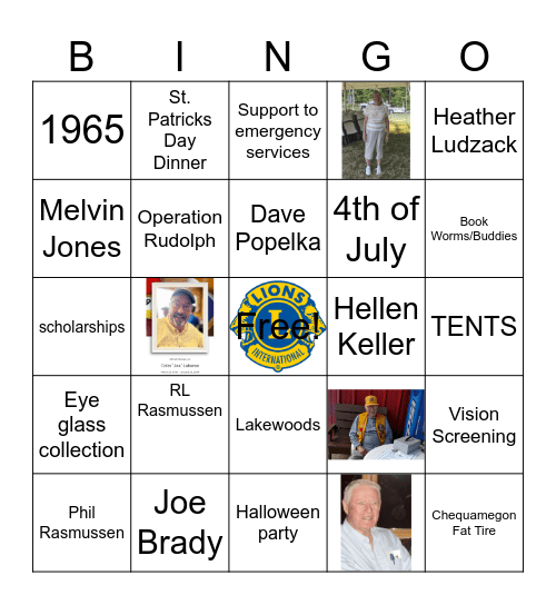 Cable & Area LIONS BINGO TRIVIA Bingo Card