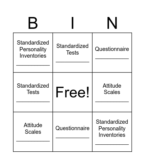 Research Data Bingo Card