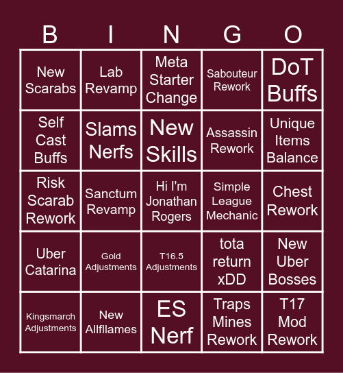 3.27 Bingo Card