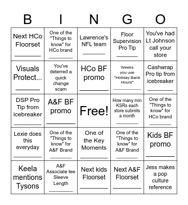 Nightmare Before Holiday Bingo Card