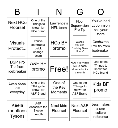 Nightmare Before Holiday Bingo Card