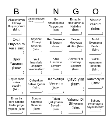 BÖTE YL Ice Breaker Bingo Card