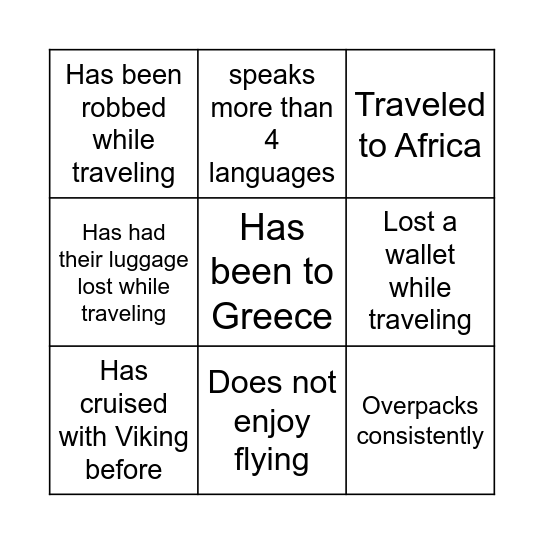 Journey to Antiquities Bingo Card