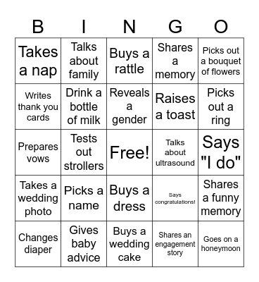 Rings, rattles & bingo battles Bingo Card