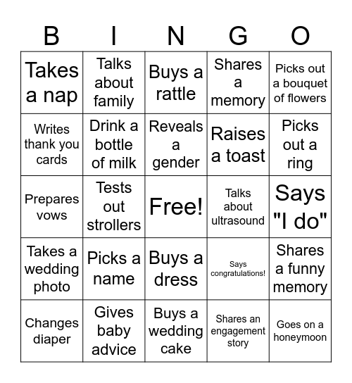 Rings, rattles & bingo battles Bingo Card