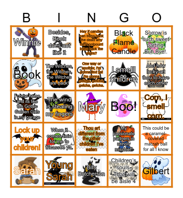 Hocus Pocus 2 Bingo Card