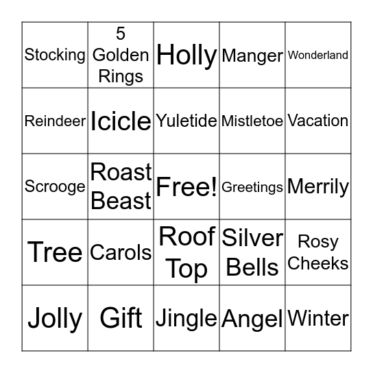 Christmas Bingo! Bingo Card