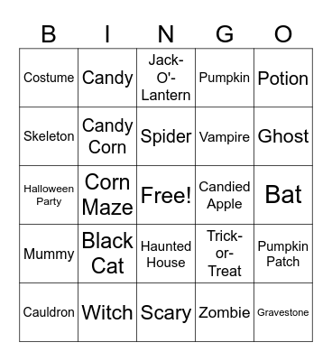 Halloween Bingo Card
