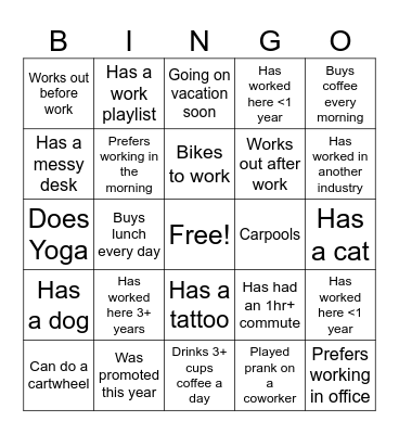 Unity Care 10/24/2025 Bingo Card