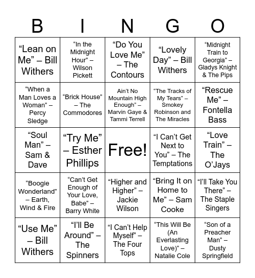 Soul Searchin' Bingo Card