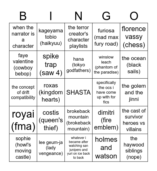 chris roxast blorbo circus Bingo Card