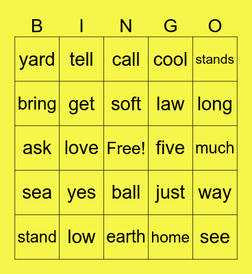 List 15,16 Bingo Card