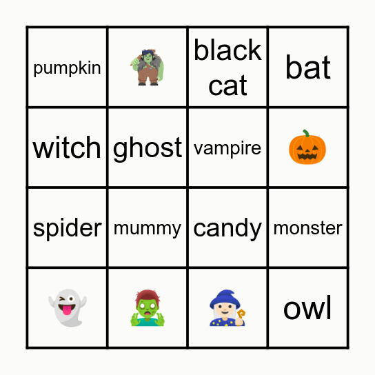 萬聖節快閃活動 永順國小 Bingo Card