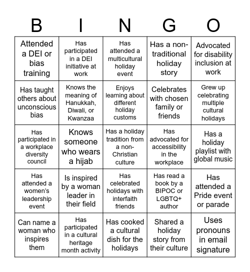 ICEBREAKER BINGO Card