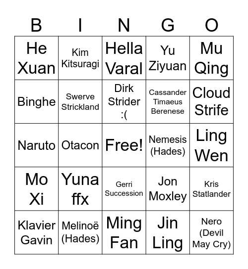 madness 2: this time it's personal Bingo Card