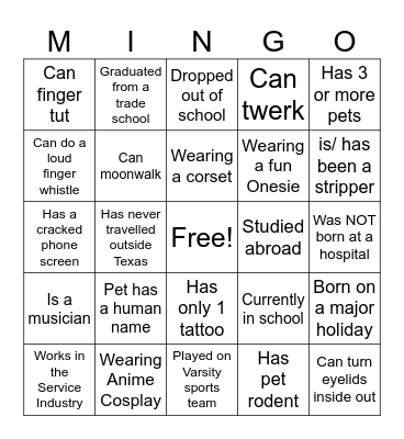 HALLOWEEN MINGLE BINGO Card