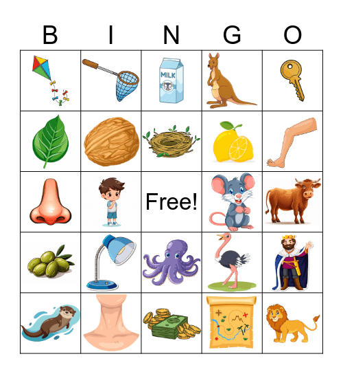 Kk Ll Mm Nn Oo Bingo Card