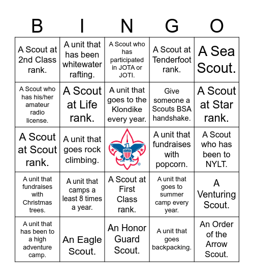 Get to Know the Troops! Bingo Card