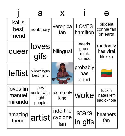 jaxie Bingo Card