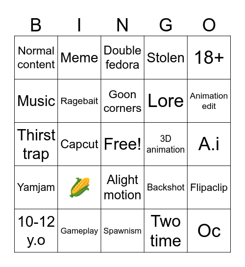 Forsaken tiktok Bingo Card