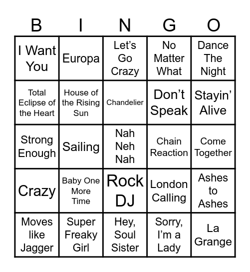 🕰️ Lynbingo 14 🕰️ Bingo Card