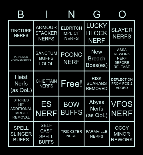 3.27 REVEAL BINGO Card