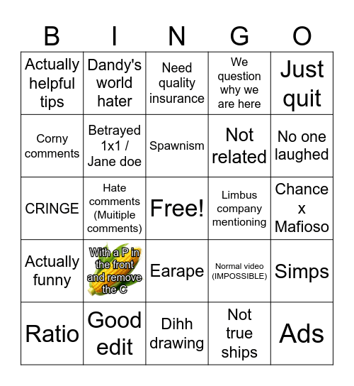Forsaken bingo Card