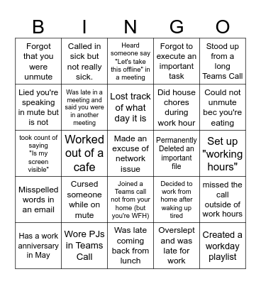 OFFICE Bingo Card