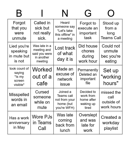 OFFICE Bingo Card