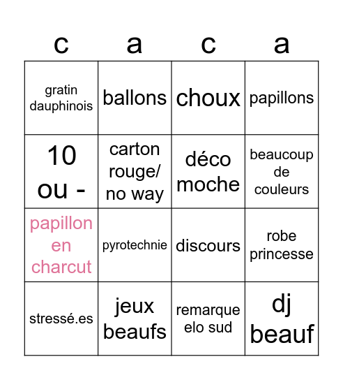 les mariaches Bingo Card