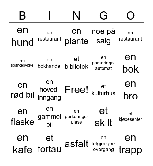 Ute-bingo Card