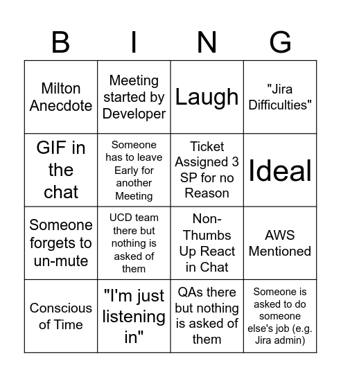 HUGE Bingo Card