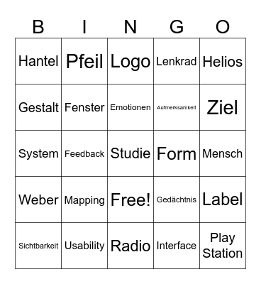 HCI Bingo! Bingo Card