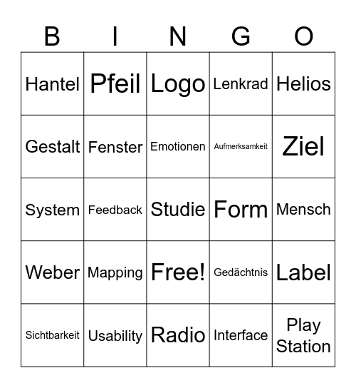 HCI Bingo! Bingo Card
