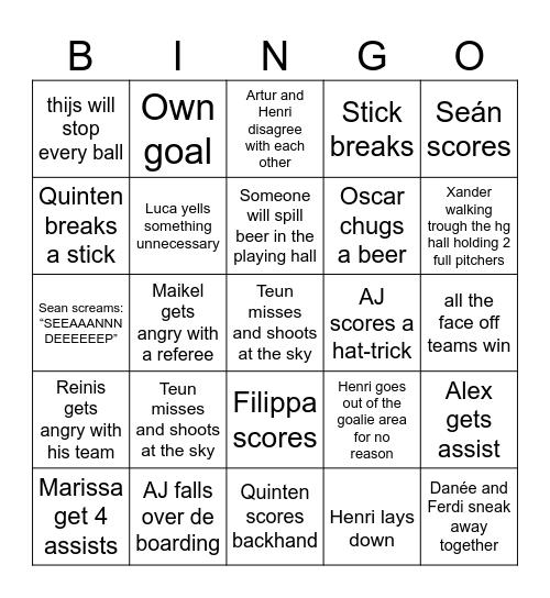 HGD Bingo Card