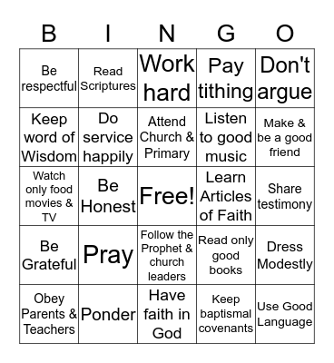 Receiving Inspiration Bingo Card