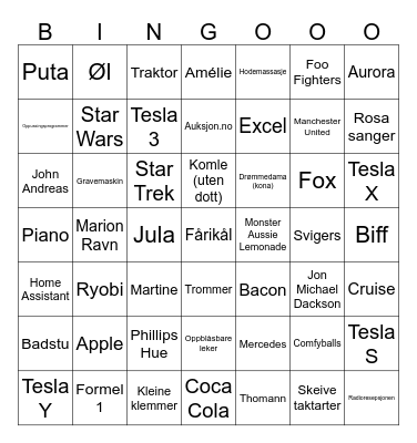 JA´s Bingobong Bingo Card