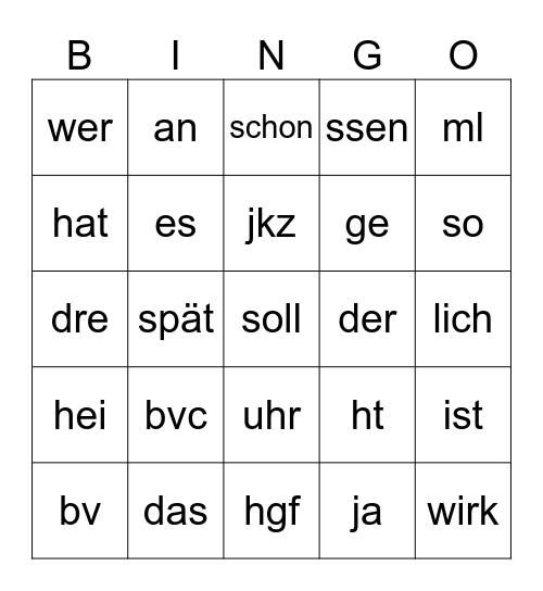 Batteringo Bingo Card