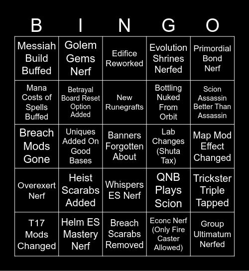 Tree Two Seven Bingo Card