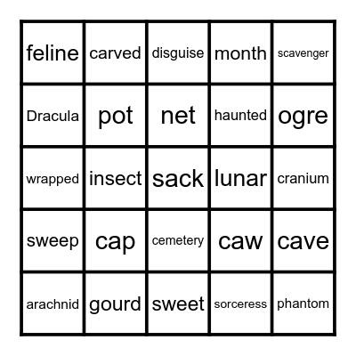 Halloween Bingo Card