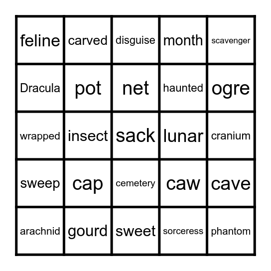 Halloween Bingo Card
