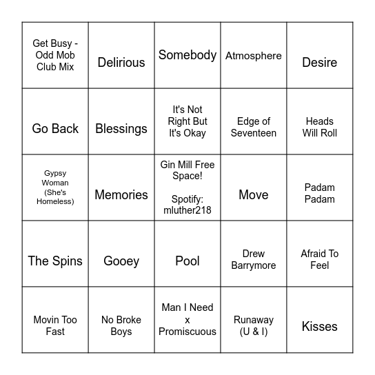 Disco & Mimosas Bingo Card