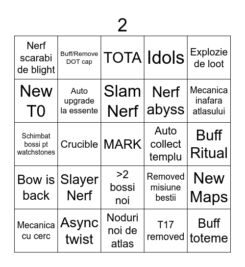Bingo 2.37 Bingo Card