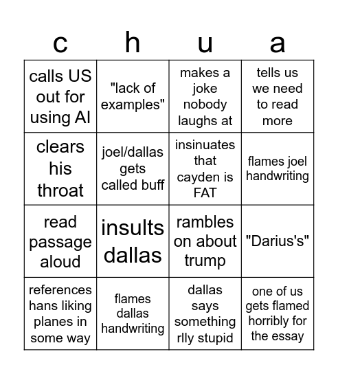 gp consult Bingo Card