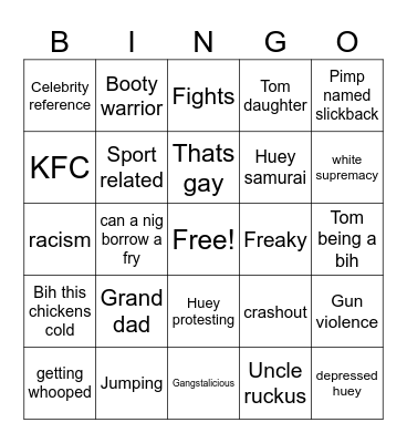 Goon board Bingo Card