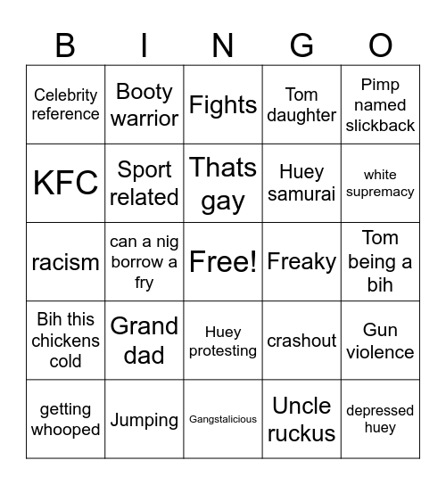 Goon board Bingo Card