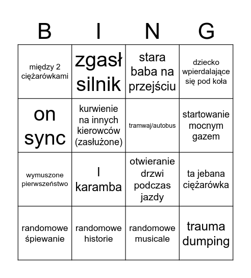 parówkowóz Bingo Card